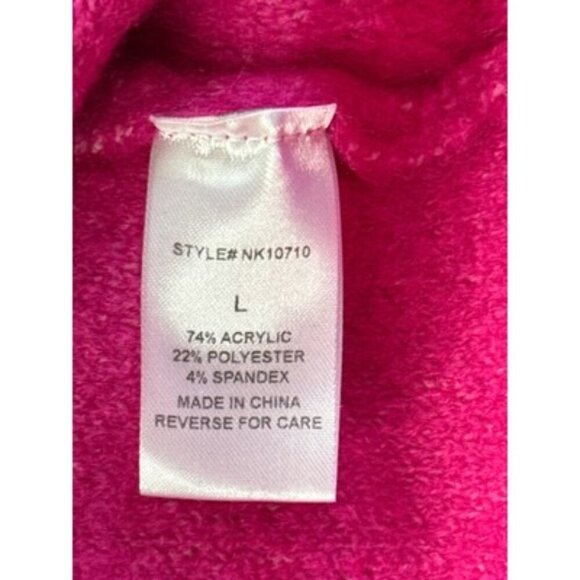Lumière Womens Fuchsia Turtleneck Sweater L Acrylic Blend - Picture 3 of 4